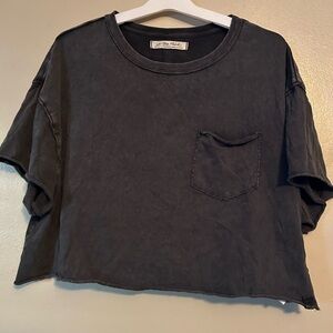 We The Free Charcoal Cropped Tee